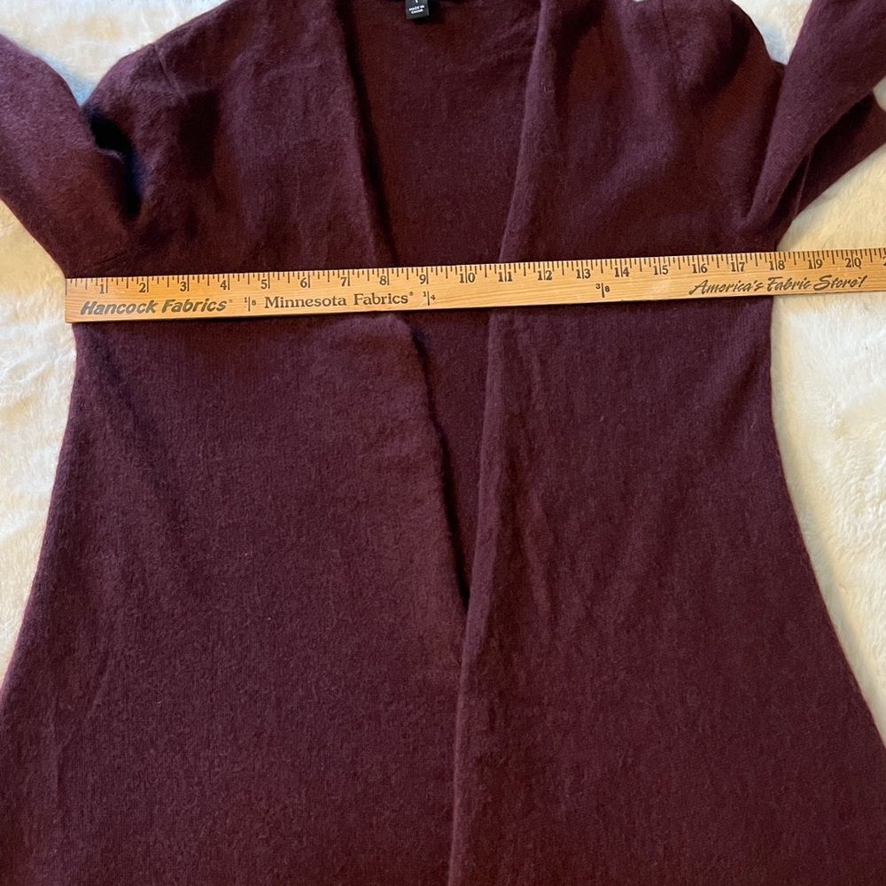 41 Hawthorne 100% Cashmere Leena Draped Maroon Cardigan Size Large - Picture 13 of 16